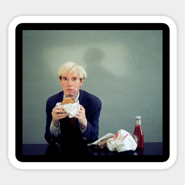 Andy Warhol Cheeseburger Sticker by ethanchristopher
